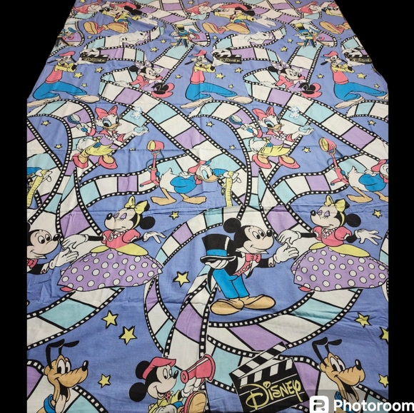 Vintage Disney "Hollywood Film" Double Sided Duvet Cover Zippered Twin - Picture 3 of 10